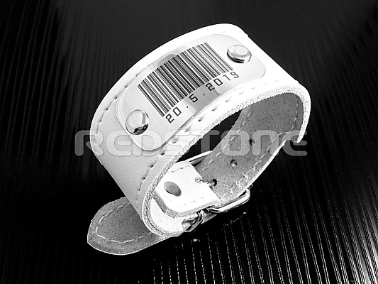 Kožený náramok s čiarovým kódom